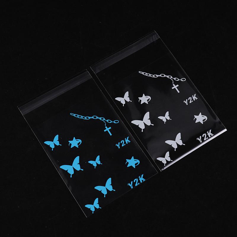 50Pcs Cute Transparent Self Adhesive Bag Hand Account Small Card Packaging Bag Jewelry Bracelet Small Item Gift Bag