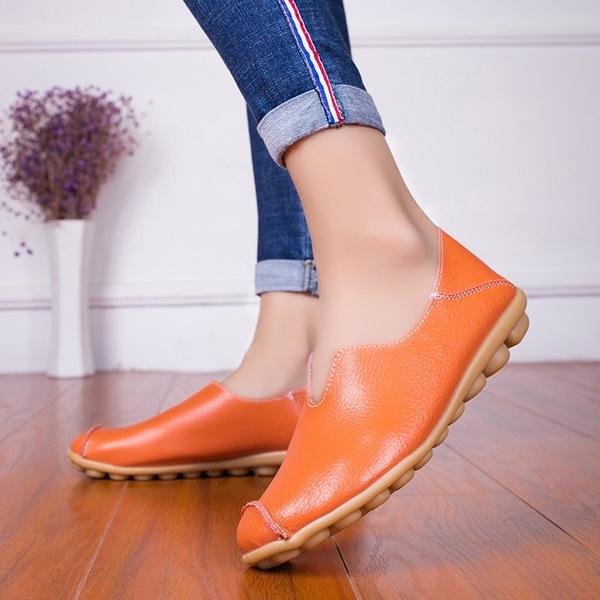 Women's Fashion Breathable Loafers Summer Casual Leather Flat Shoes Sandals Spring Autumn Beach Slippers Moccasins