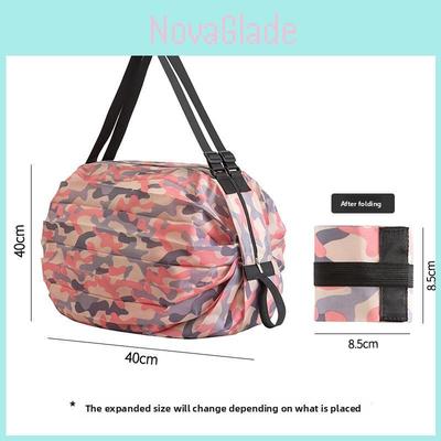 Foldable Large Capacity Shopping Bag With Waterproof Oxford Cloth For Travel And Grocery Storage