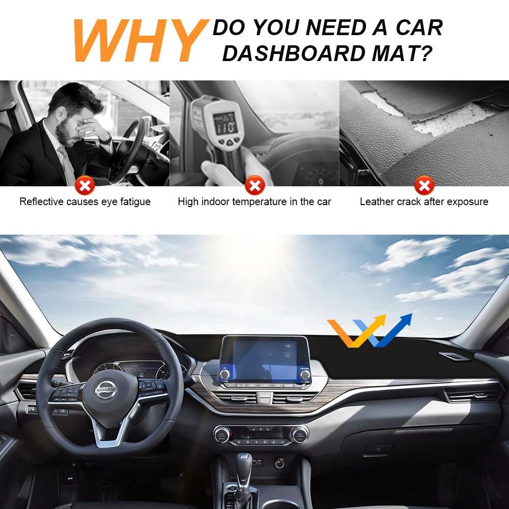 For Nissan Altima 2019 2020-2025 Car Dashboard Cover Mat Pad Dashmat Dash Sunshade Anti-Glare Sun-proof Carpet Car Accessories