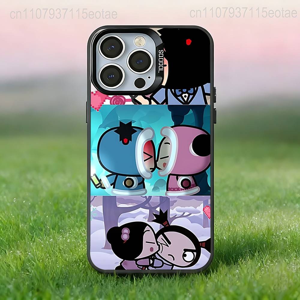 P-Pucca-as Cartoon G-Garu-us Black Phone Case Compatible with iPhone 17 16 15 14 13 12 11, Pro, Max, Plus, E, Air, Mini iPhone15plus