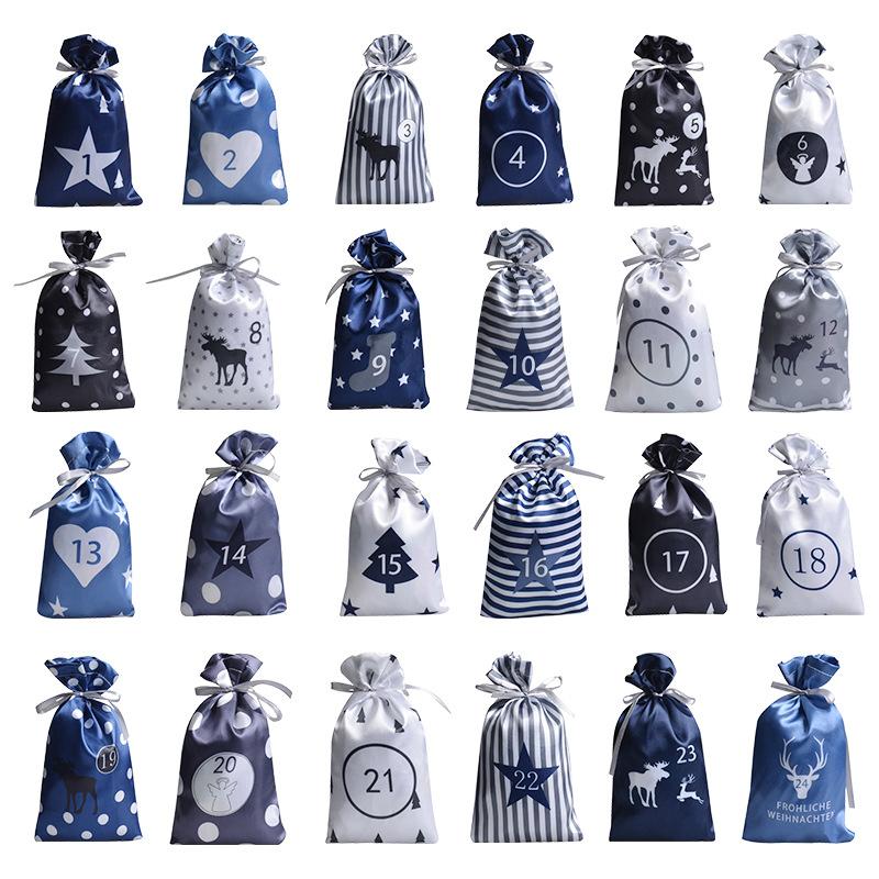 Christmas Decoration 2025 Advent Calendar 24pcs Gift Bags Kerst Decoratie DIY Paper Stickers Wooden Ornament Xmas Navidad