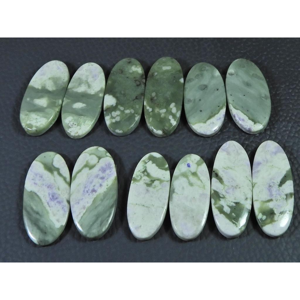 26-29 MM Natural Peace Jade Matched Pair oval Cabochon Gemstone 6 Pair Lot C-779