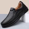 Men's Breathable Leather Shoes Black Soft Leather Soft Bottom Spring Autumn Best Men Business Formal Wear All-Match Casual Shoes