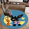 Bing Bunny, Nacht-Abenteuer Stuhlunterlage Runde Teppichboden Büroteppich, Maschinenwaschbar, Rutschfest, Geeignet für Wohnzimmer, Schlafzimmer