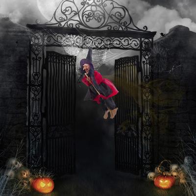 Halloween Wiszące Animowane Mówiące Rekwizyty Wiedźmy Śmiech Kontrola Dźwiękiem Dekoracja Zabawka