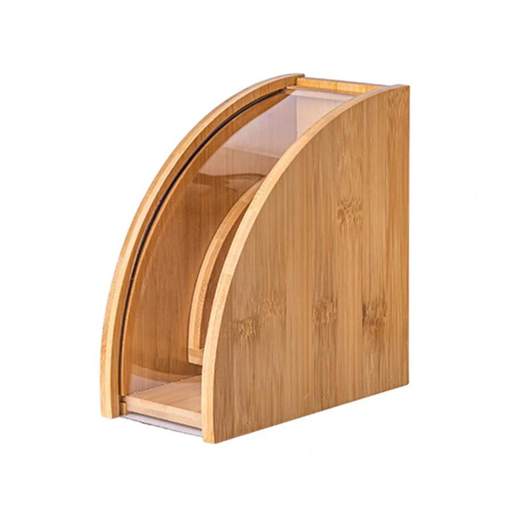 Leeseph Bamboo Coffee Filter Paper Storage Box, Coffee Filter Holder Paper Filter Storage Stand Dispenser, Coffee Accessories