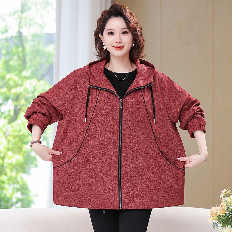 2025 New Plus Size Women's Trench Coat for Middle-aged and Elderly Moms - Spring/Autumn Wear