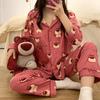 Women's Star Print Long-Sleeve Pajama Set - Black