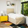 Box Spring Bed with Mattress Cream 80 x 200 cm Fabric