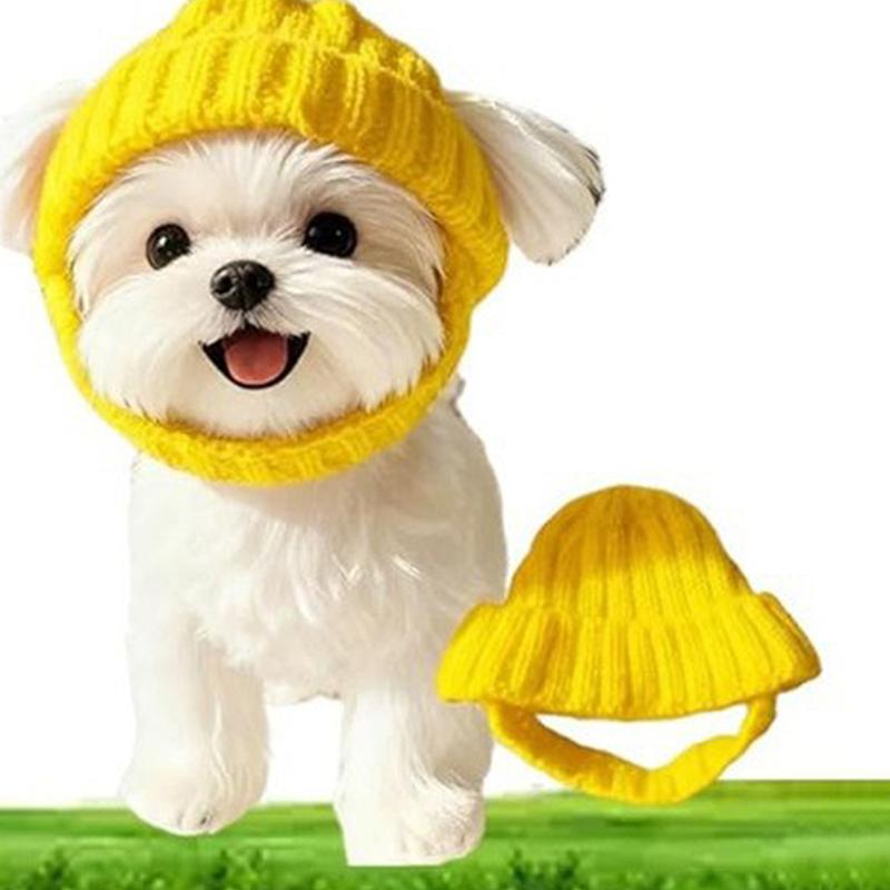 Maltese Dog Beanie Hat Cozy Soft Knit With Ear Flaps Keep Warm For Small Dogs Winter Indoor/Outdoor Use