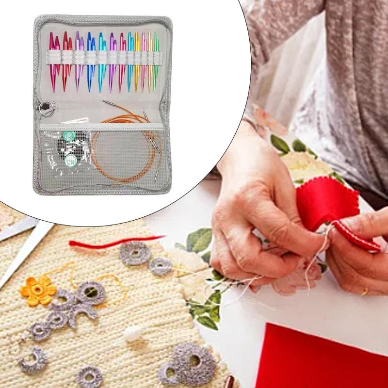 Metal Circular Knitting Needle Set Interchangeable Crochet Hook Crochet Needle Knitting Art Tool for Crocheting