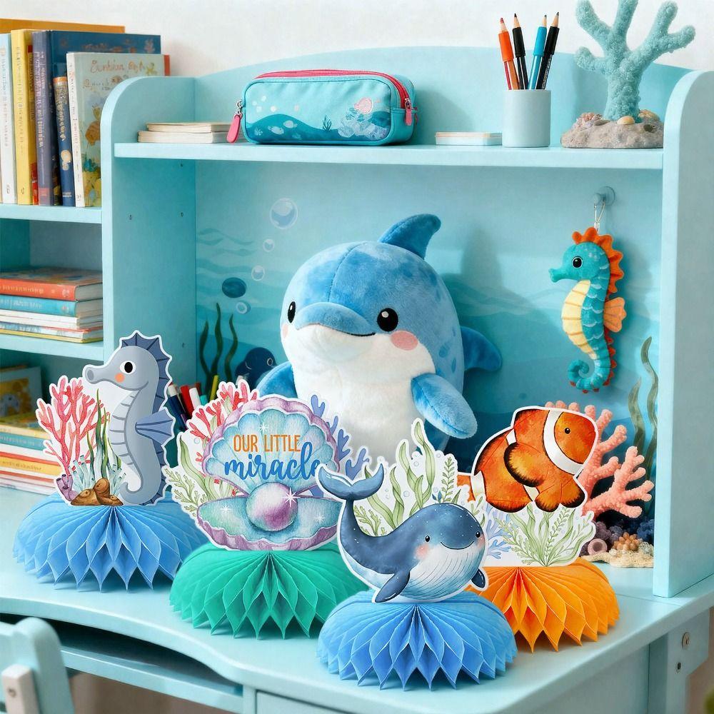 10PCS Set Ocean Animals Centerpieces Under the Sea Decorations  for Gender Reveal Birthday Party