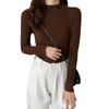 Women's Slim Fit High Neck Sweater: Korean Style, Long Sleeve Knit Top for Autumn/Winter 2024