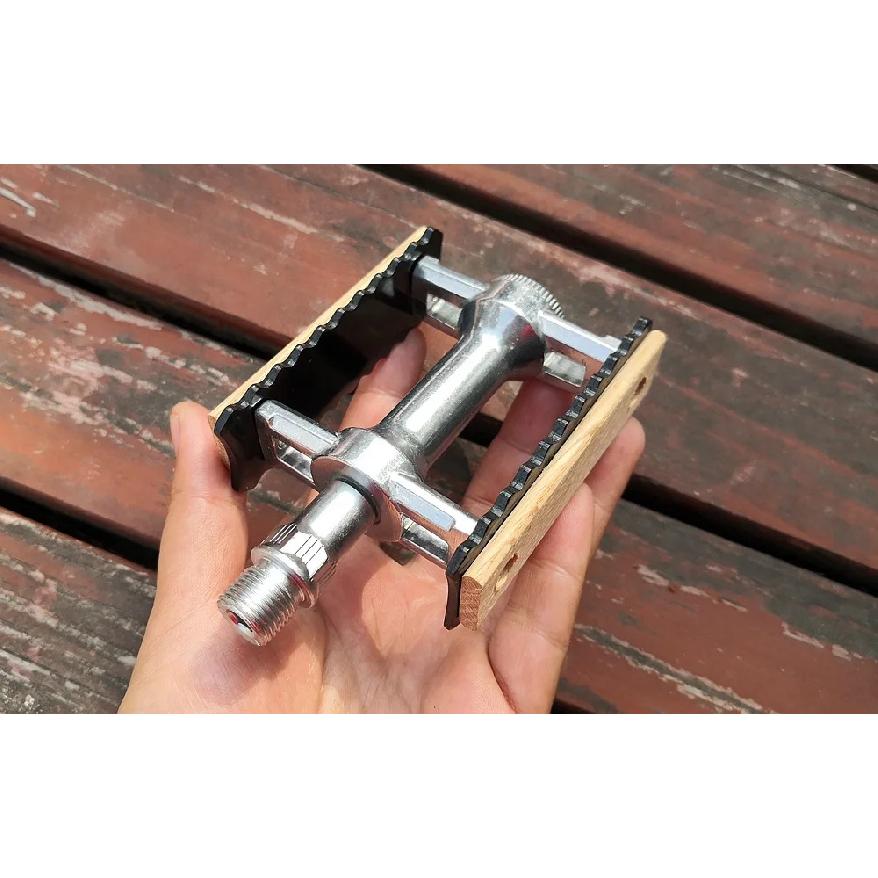 New Non-slip Pedal Ultralight Bike MTB Road Bike Pedal Cycling Classical Retro Wooden Styles Bicycle Pedals