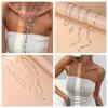 Luxury Rhinestone Cross Pendant Necklace For Women Girls Vintage Colorful Long Y-Shaped Necklace Hip Hop Party Body Jewelry Gift