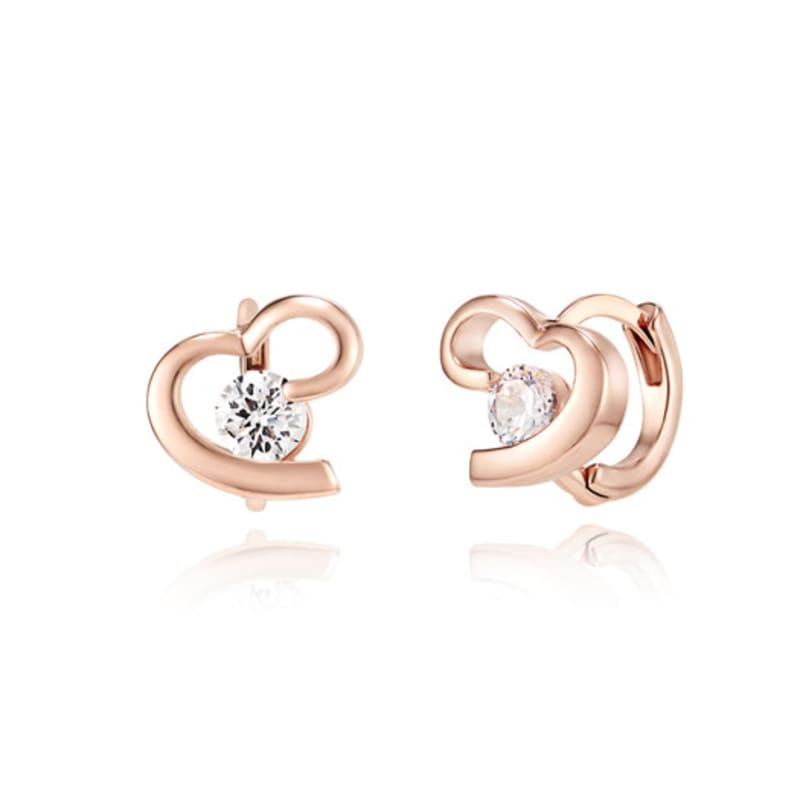 CRANNE 14K Petite Heart One-Touch Earrings (Gold Filled) C24EGF173