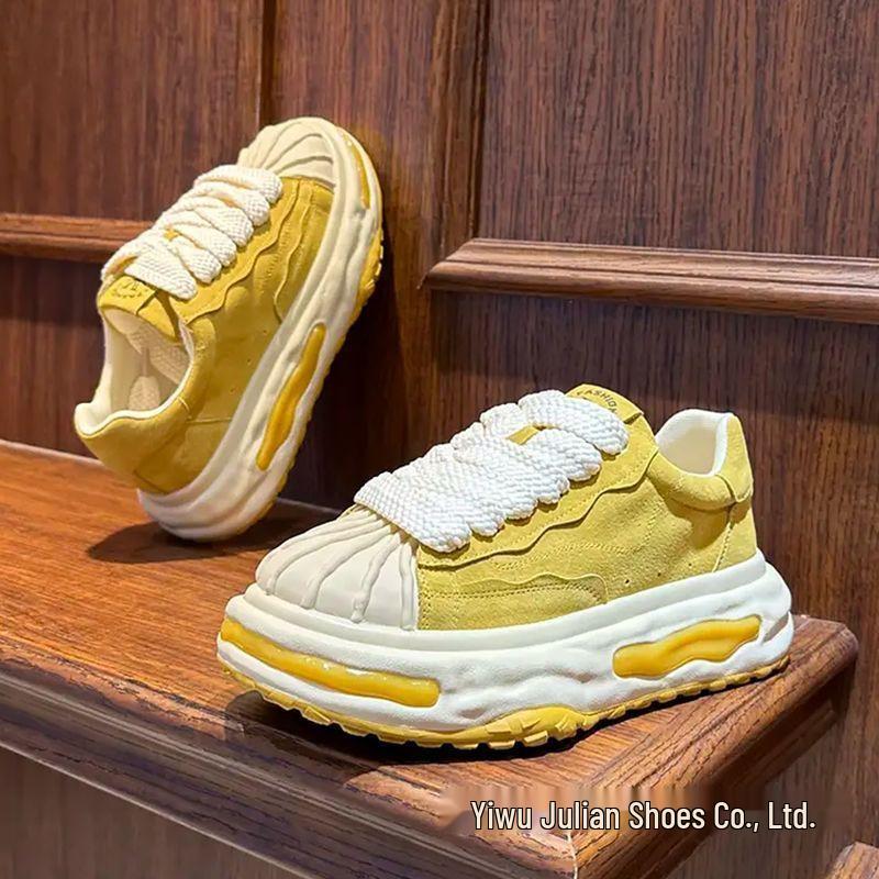 Herren Shell Toe Skate Schuhe mit dicker Sohle – Herbsttrend 2025, höhenverstärkende Freizeitsneaker