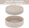 Trivets for Hot Dishes Trivets for Hot Pots and Pans Cotton Coasters 4 Pcs and Storage Basket 1 Pack Pot Holders for Kitchen Hot Pads for Table