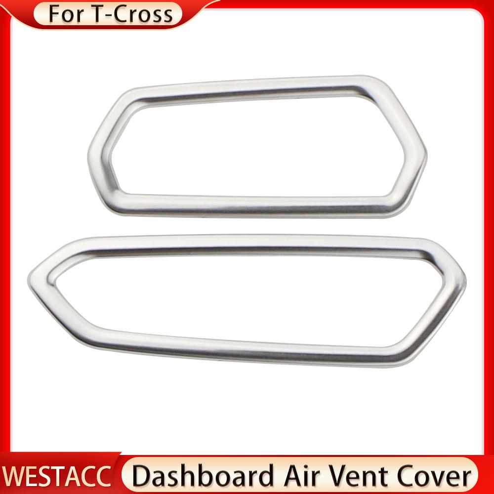 Car Air Vent Outlet Frame Sticker Trim Cover for Volkswagen VW T-cross Tcross 2018    2022 2023 LHD