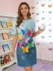 Women'S Colorful Butterfly Women'S Pajamas - Comfortable Short Sleeve Round Neck T-Shirt Dress. All-Season Sleepwear. Machine Washable