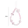 Pink Acrylic Beaded Short Rope Mobile Phone Straps Wrist Hand Lanyard Hand Strap Phone Charm