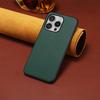 For iPhone 16 Pro Case Leather Coated PC+TPU Anti-Scratch Phone Cover