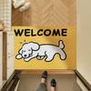 Door Mat Cute Cartoon Dog Pattern Anti Slip Mud Scraping Welcome Rug Front Door Rug Home Decoration