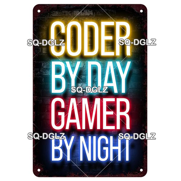 SQDGLZ Vintage Game Zone Neon Metal Sign Tin Sign Plate Home Bar Door Wall Decor Sticker Man Cave Decoration Plaque Poster Gift