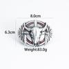 Oval Tribal Bull Skull Belt Buckle - Warrior Design, 3.8cm Personalized Smooth Buckle