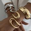 Ingemark Punk Vintage Geometrico Heavy Metal Bracciali a Molla per Donne Hip Hop Colore Oro Braccialetti a Bracciale Aperto Gioielli per Coppia Uomini