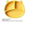Travel Feeding Plate for Toddlers Silicone Suction Toddlers, Cute Bear Shape Unbreakable Divided Easy Clean Dish Baby Bowl, Non Slip Tray Infants And