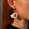 Poker Dangle Earrings Game Cards Simulate Cool Funny Earrings for Women Girls