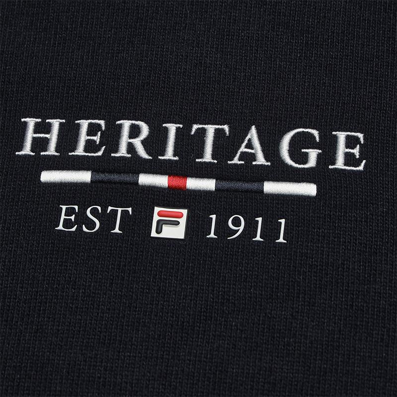 FILA Heritage Simple Classic Versatile Comfortable Structured Logo Knit Hoodie Women hoodies Legendary-Blue F11W548201FNV