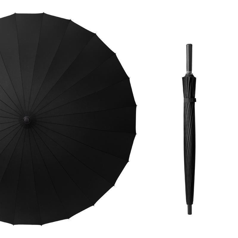 24-Rib Windproof Extra-Large Automatic Umbrella, Long Handle, for Men and Women, Customizable Logo