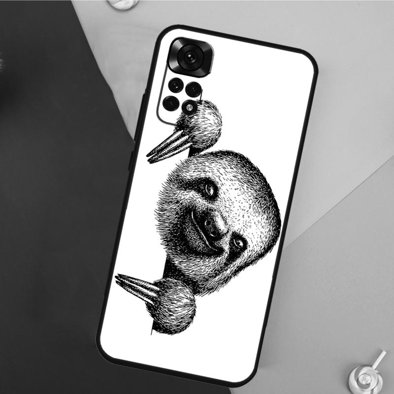Kawaii Cute Sloth Face Cover For Xiaomi Redmi Note 14 13 Pro 12 11 9 10 9S 10S 11S 12S Redmi 14C 10C 12C 13C Case
