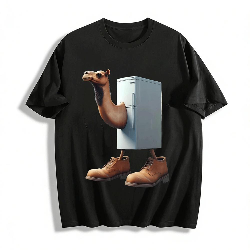 Funny Camel Fridge Hybrid Graphic Casual T-Shirt Pure cotton T-shirt XXS