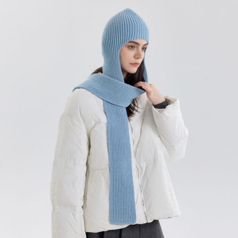 Premium fashionable hooded scarf integrated shawl men and women autumn and winter warm hooded bag head neck protection cold scarf shawl