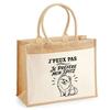 Jute Tote Bag with Pocket I Can't I Prefer My Spitz I Can't Minimalist | Jute and Cotton Canvas 21 L Flat Bottom Handles 65