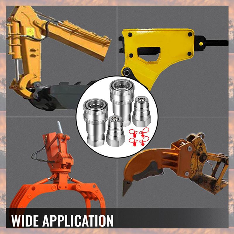 

2025 Trend 4X LSQ-S4-04 1/2Inch NPT ISO5675 Hydraulic Quick Connect Tractor Hydraulic Coupler Agricultural Quick Disconnect срібний