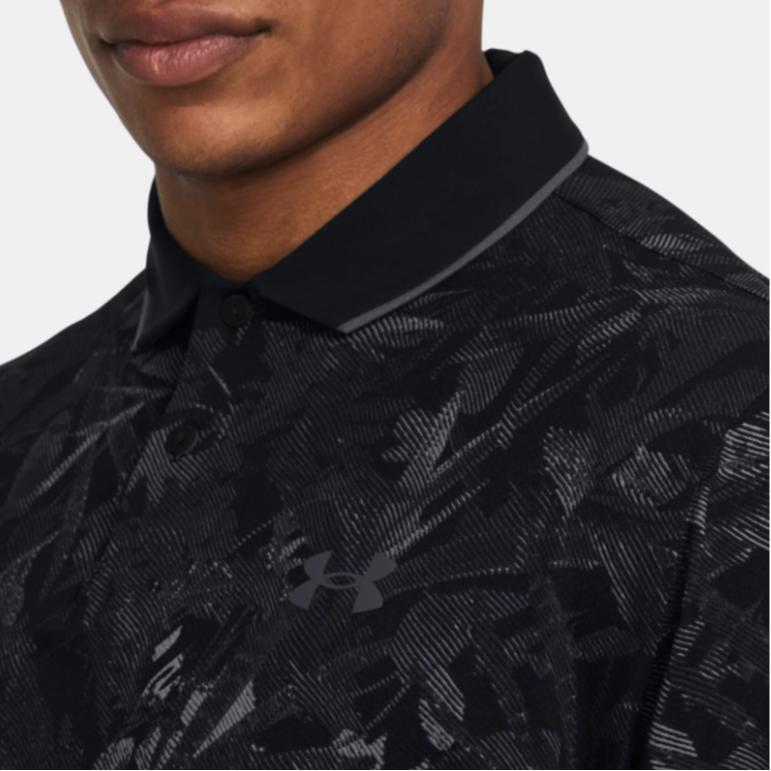 Under Armour Ua Iso-Chill Edge Logo Celoplošná potlač Ležérne krátkorukávové polo tričko Pánske polo tričká Čierna 1377365-002