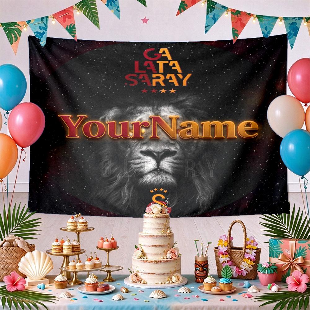 Galatasaray1 Custom Your Name Wall Decor Tapestry Art For Pet Memorial Birthday Wedding Party Backdrop Family Gift