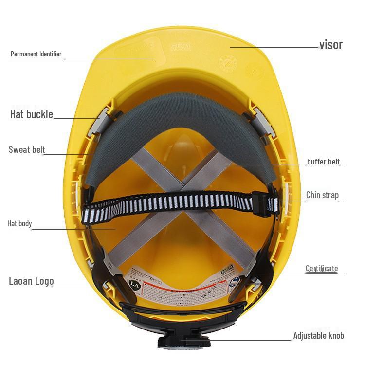 MSA/Meisi'an PE Safety Helmet, National Standard, Breathable, Anti-Smash, Thickened, Customizable Logo.