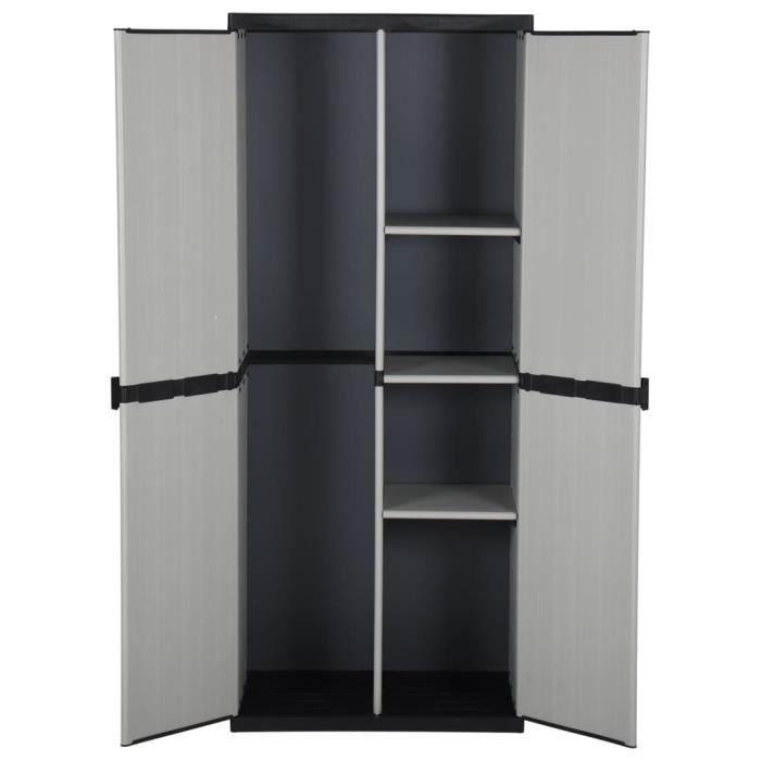 Armoire de rangement - vidaXL - 340984 - 3 étagères - Gris/noir - 68x40x168cm