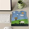 1pc Adorable Knit Sweater Design Mouse Pad-Cute Pixel Tree, Sheep Landscape Gaming Aesthetic,Non-Slip Base,Washable Desk Mat