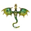 Enamel Dragon Brooches For Women Men 6 -Color Rhinestone Flying Legand Animal Party Office Brooch Pins Gifts