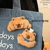 Creative Piggy Bread Capybara Cartoon Brooch Doll Toy Figurine Pin