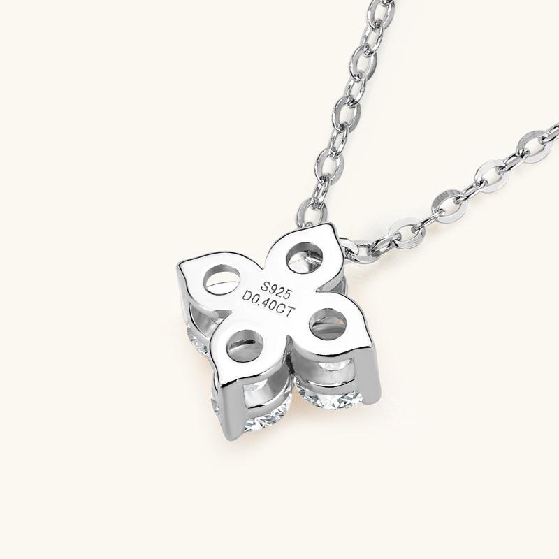 3mm 925 Sterling Silver Clover Moissanite Necklace D VVS1 High Grade Exquisite Fashion Jewelry