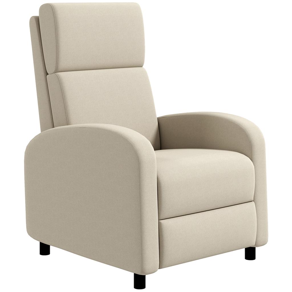 Relax Armchair TV Chair Foldable Footrest Reclining Up To 160 Degrees 64 X 86 X 102 Cm Cream