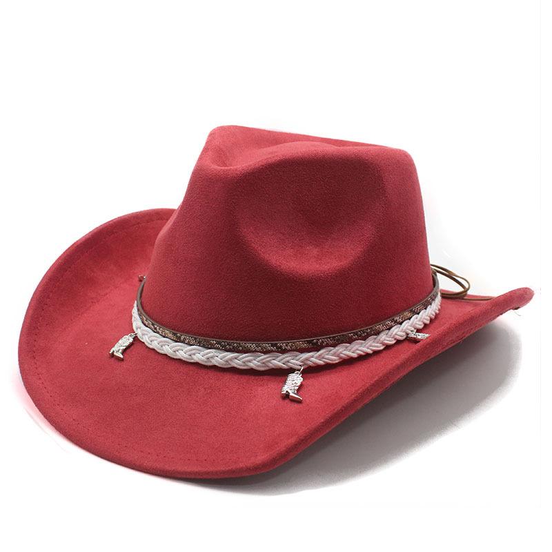 Suede Cowboy Hat Top Hat Western Cowboy Ethnic Jazz Hat Sun Hat